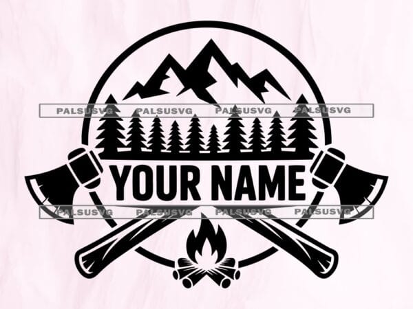 Custom Mountain Monogram SVG