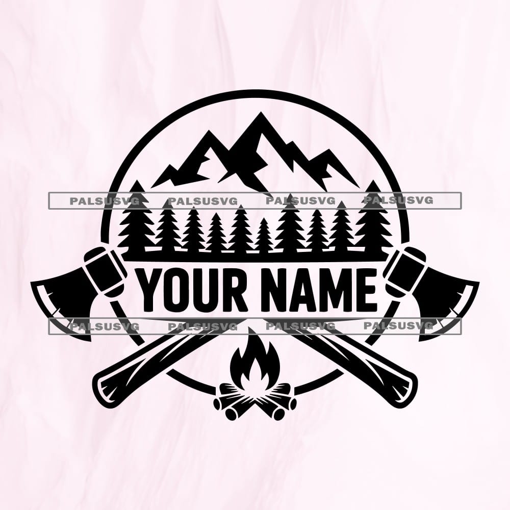Custom Mountain Monogram SVG