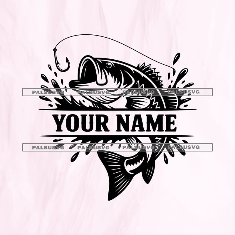 Fishing Split Monogram SVG
