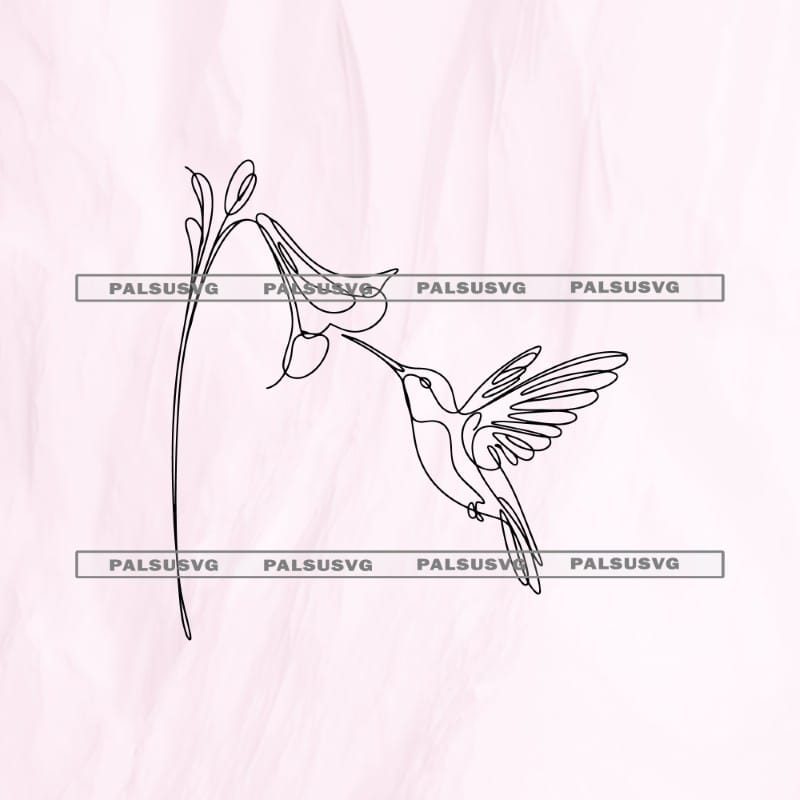 Hummingbird Continuous Line Art SVG