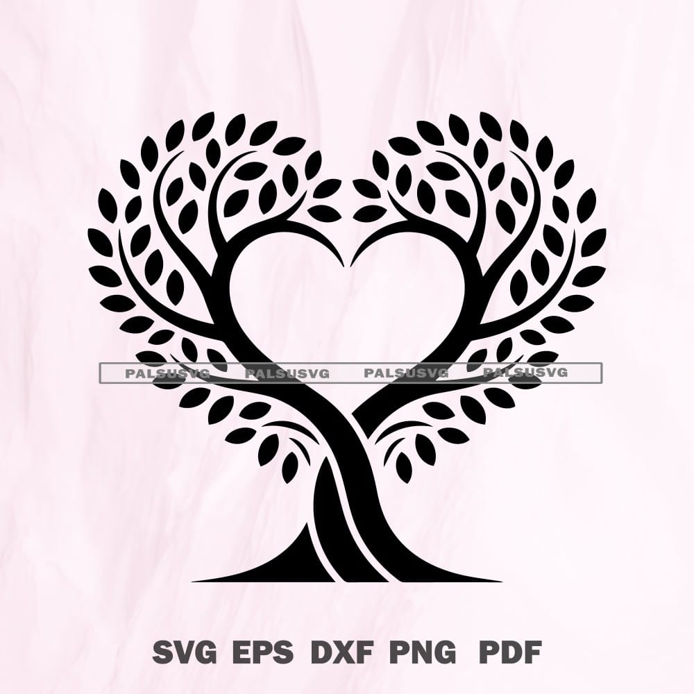 Heart Tree SVG | Family Love, Anniversary Gift