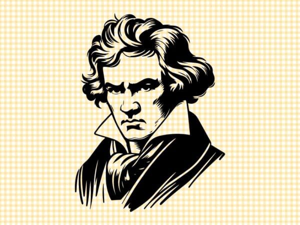 Ludwig van Beethoven silhouette svg cricut