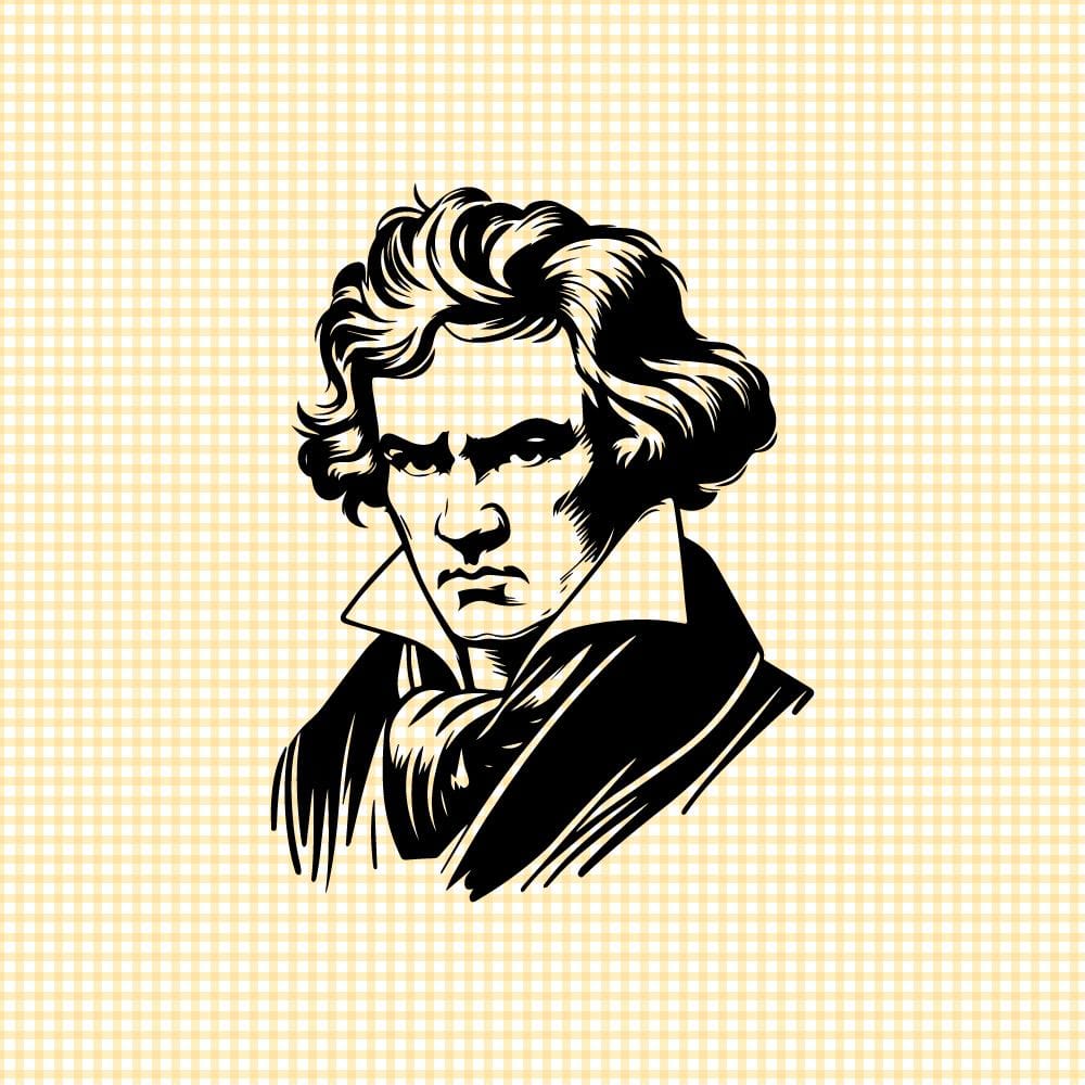 Ludwig van Beethoven silhouette svg cricut