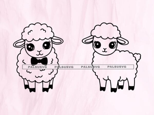 Lamb SVG Bundle | Sheep with Flowers Cut File (Digital Download)