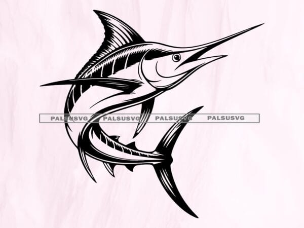 Blue Marlin SVG, Fishing Vector Art (Instant Download)