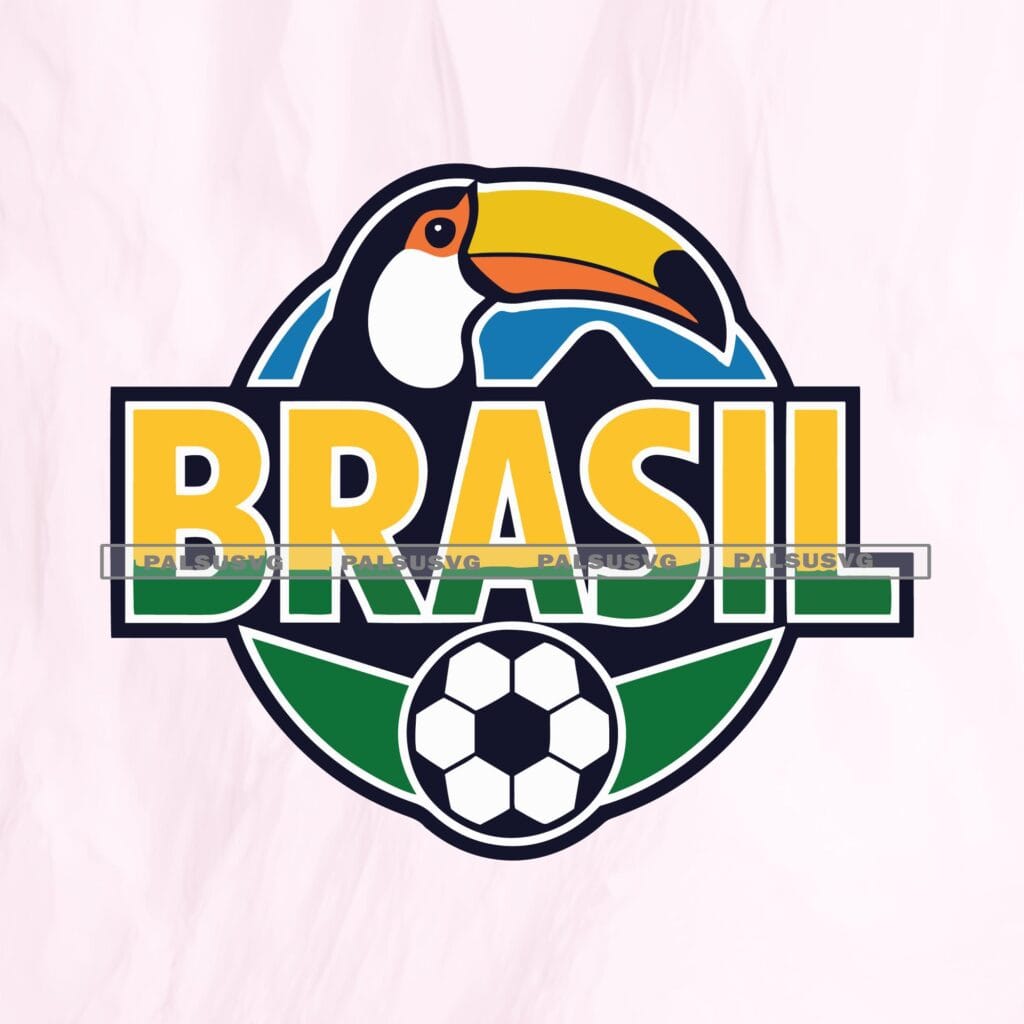 Brazil Soccer SVG, Toucan Football Logo, World Cup PNG (Cut File)