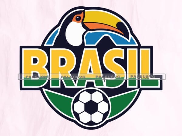 Brazil Soccer SVG, Toucan Football Logo, World Cup PNG (Cut File)