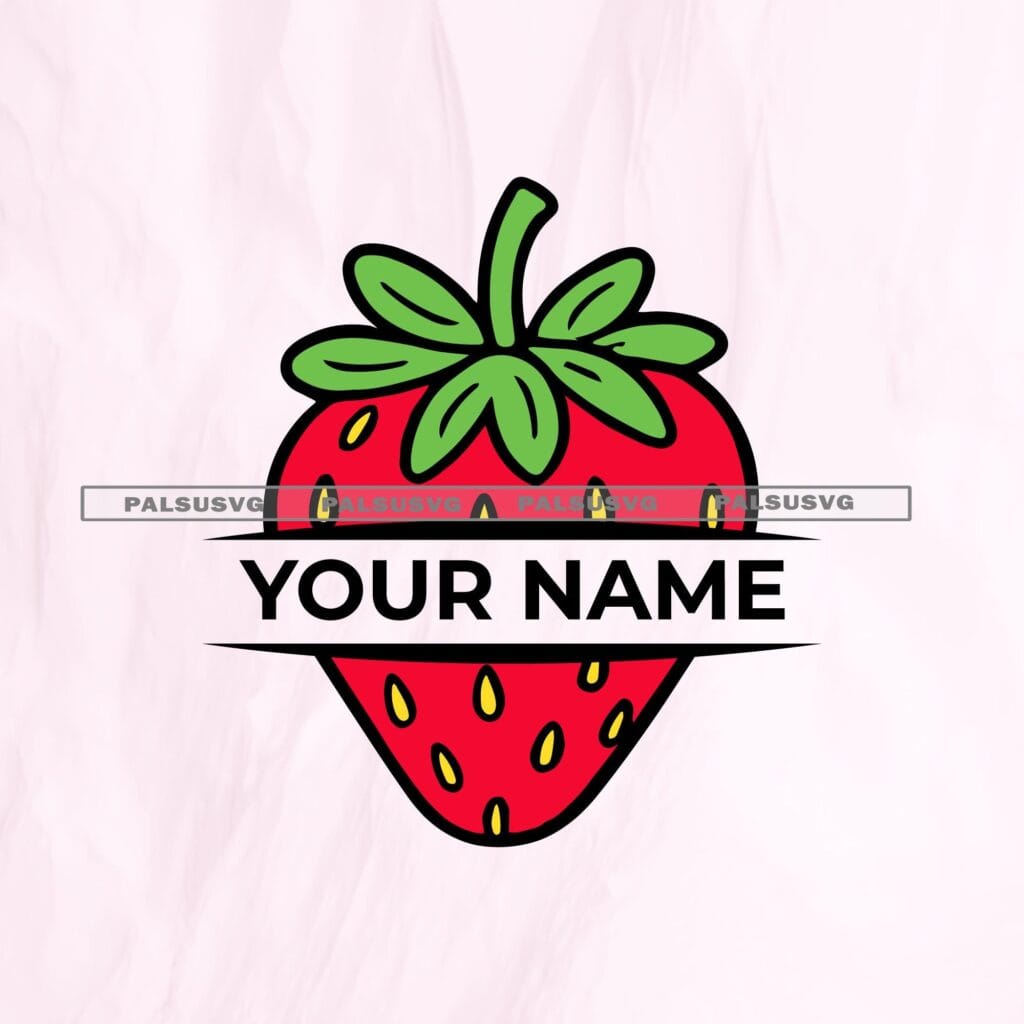 Strawberry Split Monogram SVG