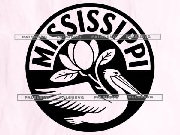 Mississippi State Seal SVG, Pelican, Magnolia (Digital Download)