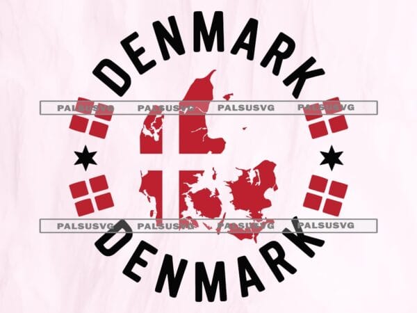 Denmark Map and Flag SVG