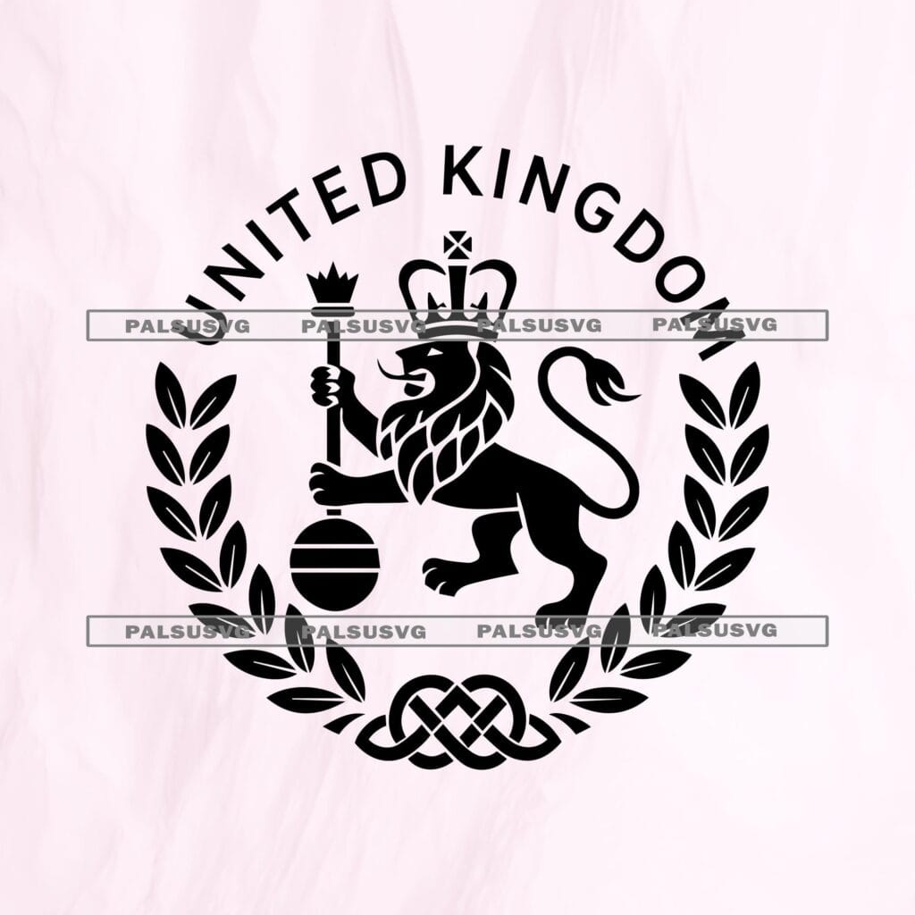 British Royal Crest SVG, UK Lion Emblem, Anglophile Gift (Digital File)