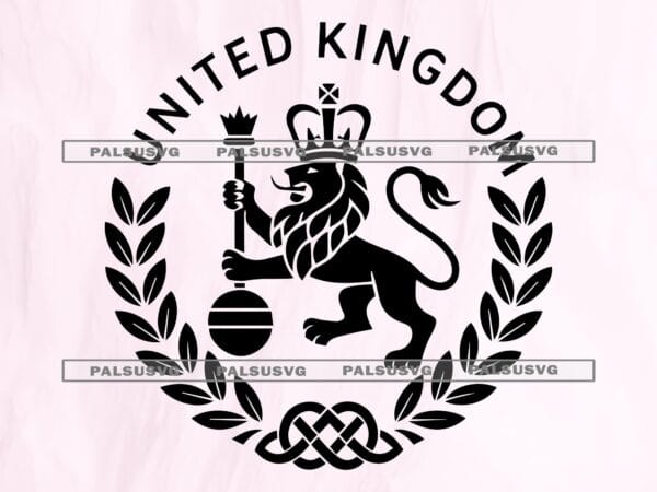British Royal Crest SVG, UK Lion Emblem, Anglophile Gift (Digital File)