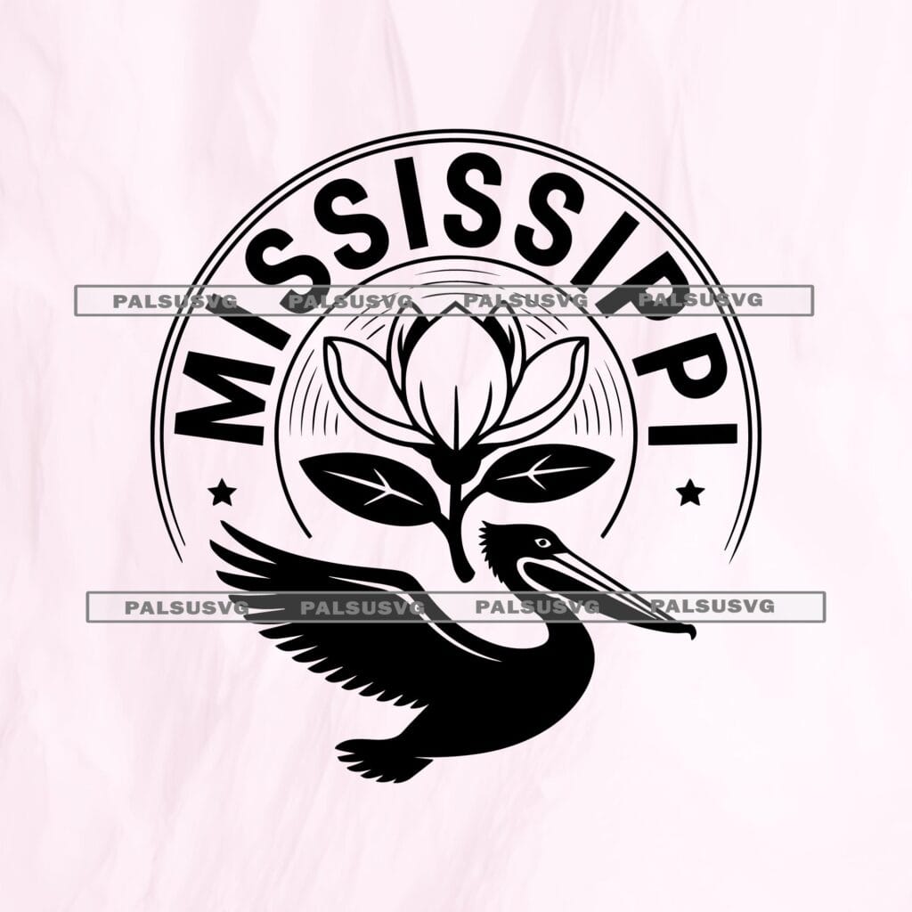 Mississippi Emblem SVG, Pelican, Magnolia, State Seal (Digital Download)