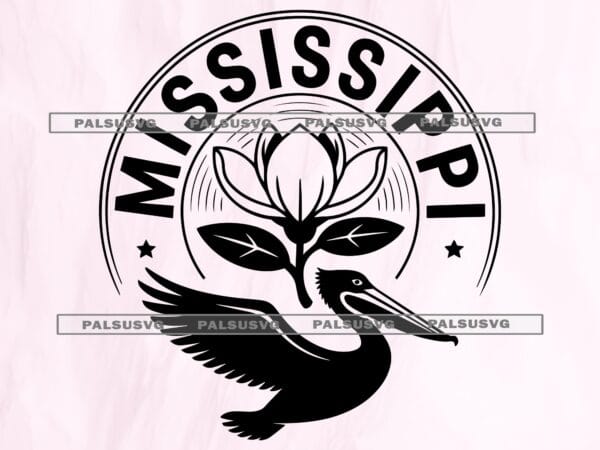 Mississippi Emblem SVG, Pelican, Magnolia, State Seal (Digital Download)