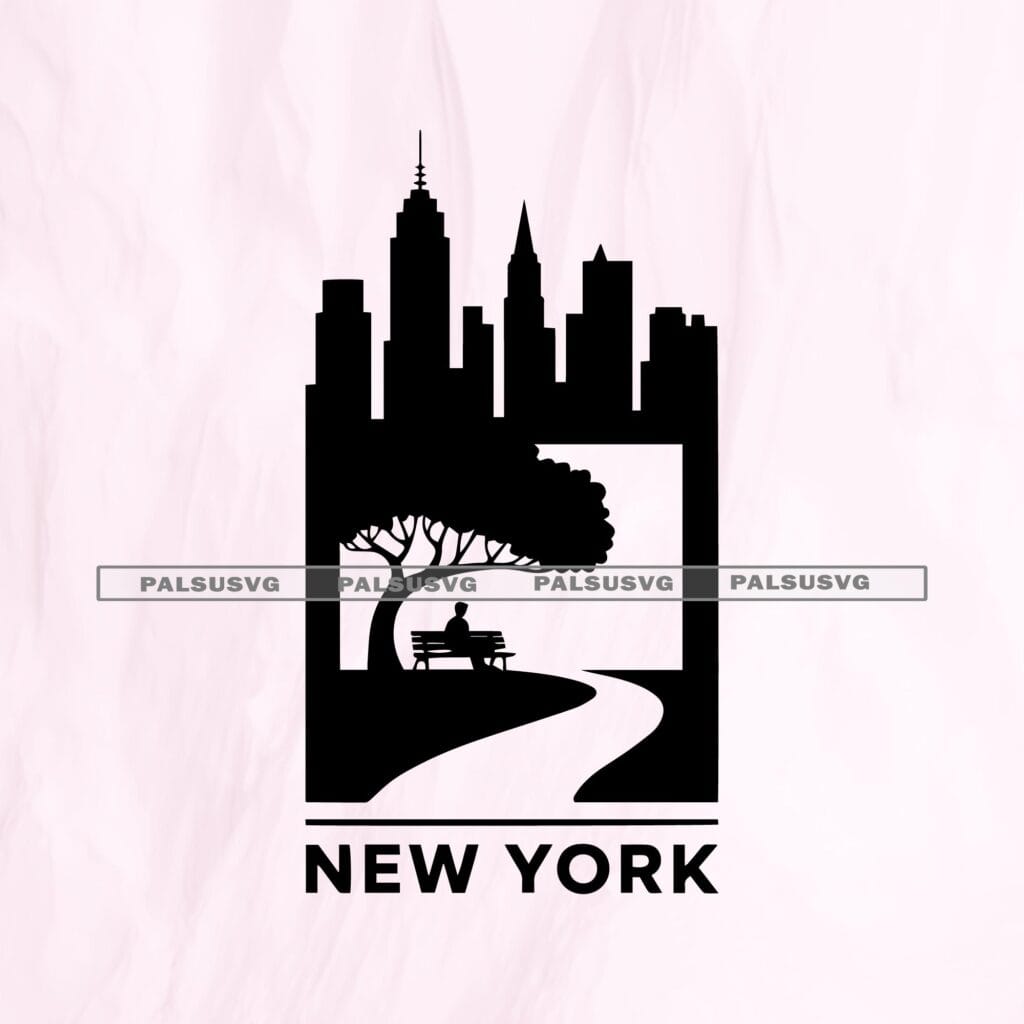 NYC Skyline SVG, Central Park Silhouette, New York Clipart (Digital Files)