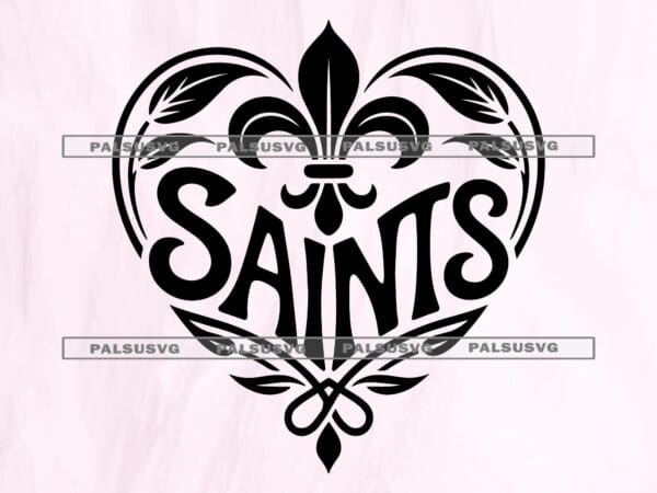 Fleur de Lis Heart SVG, NOLA Saints, Mardi Gras (Cut Files)