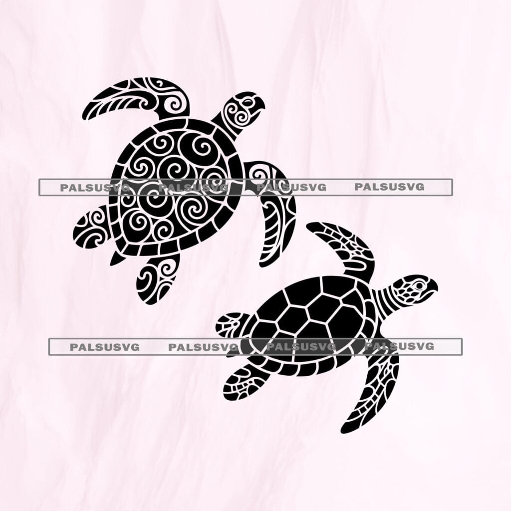 Tribal Sea Turtle SVG – Ocean Animal Cut File (Digital Download)