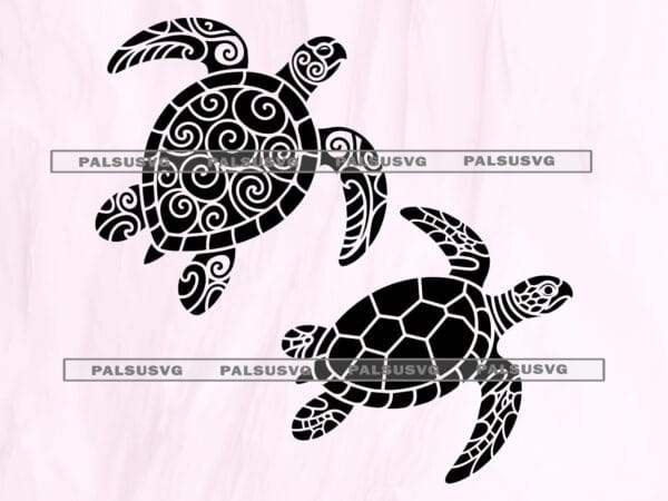 Tribal Sea Turtle SVG – Ocean Animal Cut File (Digital Download)