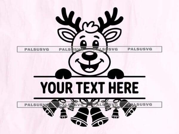 Custom Reindeer Monogram SVG – Christmas Name Frame Cut File (Digital Download)