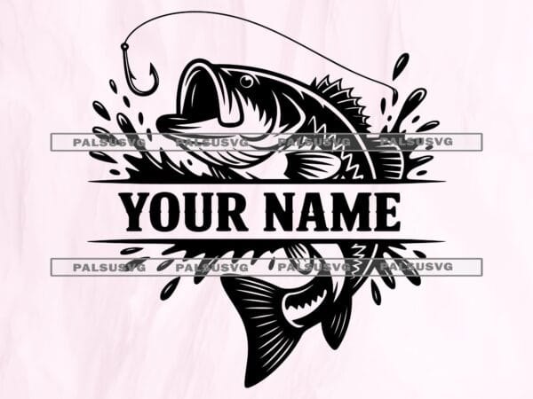 Fishing Split Monogram SVG