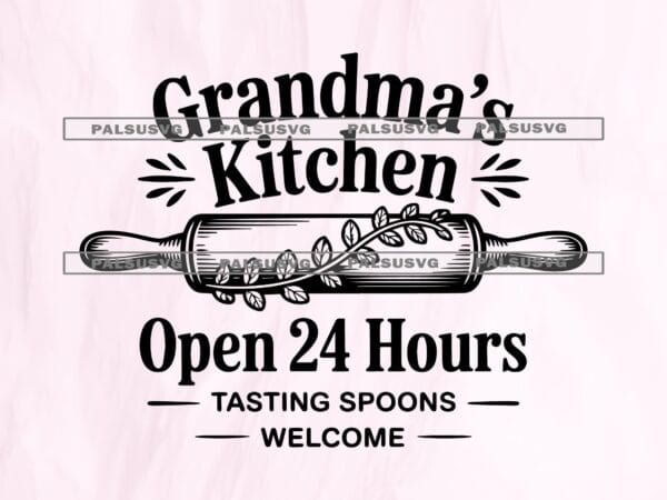 Grandma's Kitchen SVG – Vintage Rolling Pin Farmhouse Cut File (Digital Download)