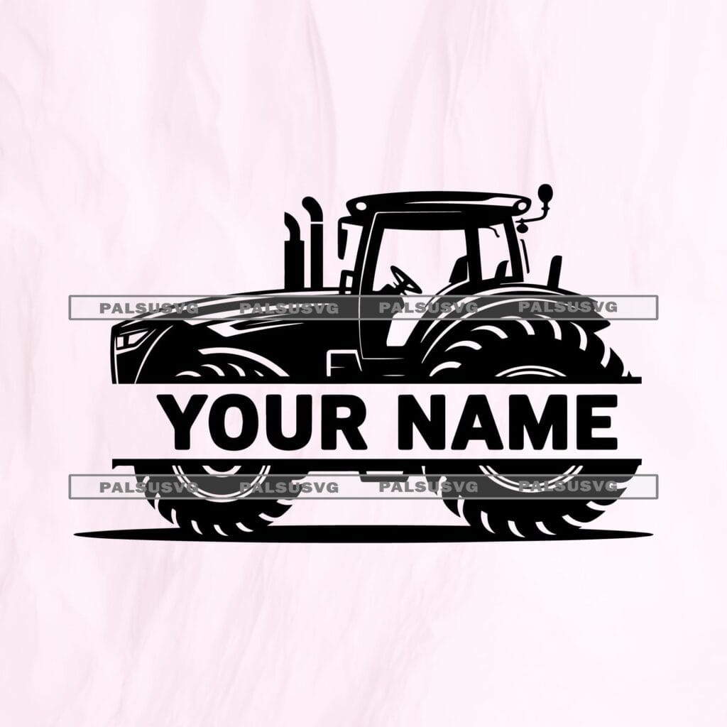 Tractor Split Monogram SVG