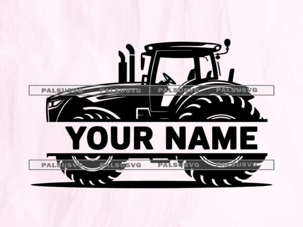 Tractor Split Monogram SVG