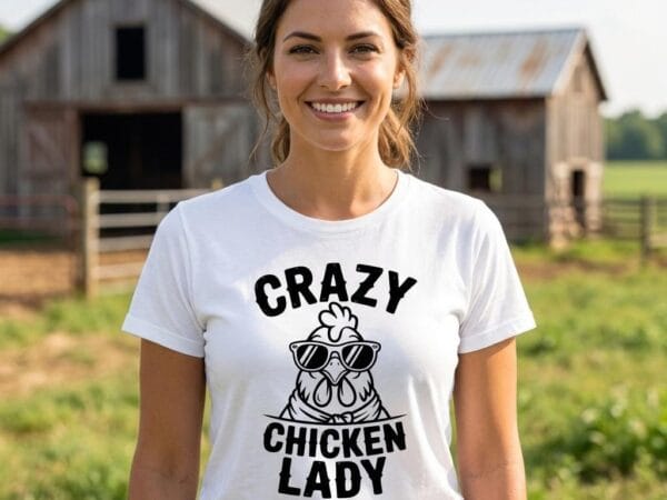Crazy Chicken Lady SVG – Funny Farm Shirt Chicken with Sunglasses Homestead Coop Sign Cut File (Digital Download)