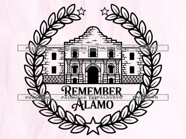 Remember The Alamo SVG, Texas Pride Line Art (Digital Download)
