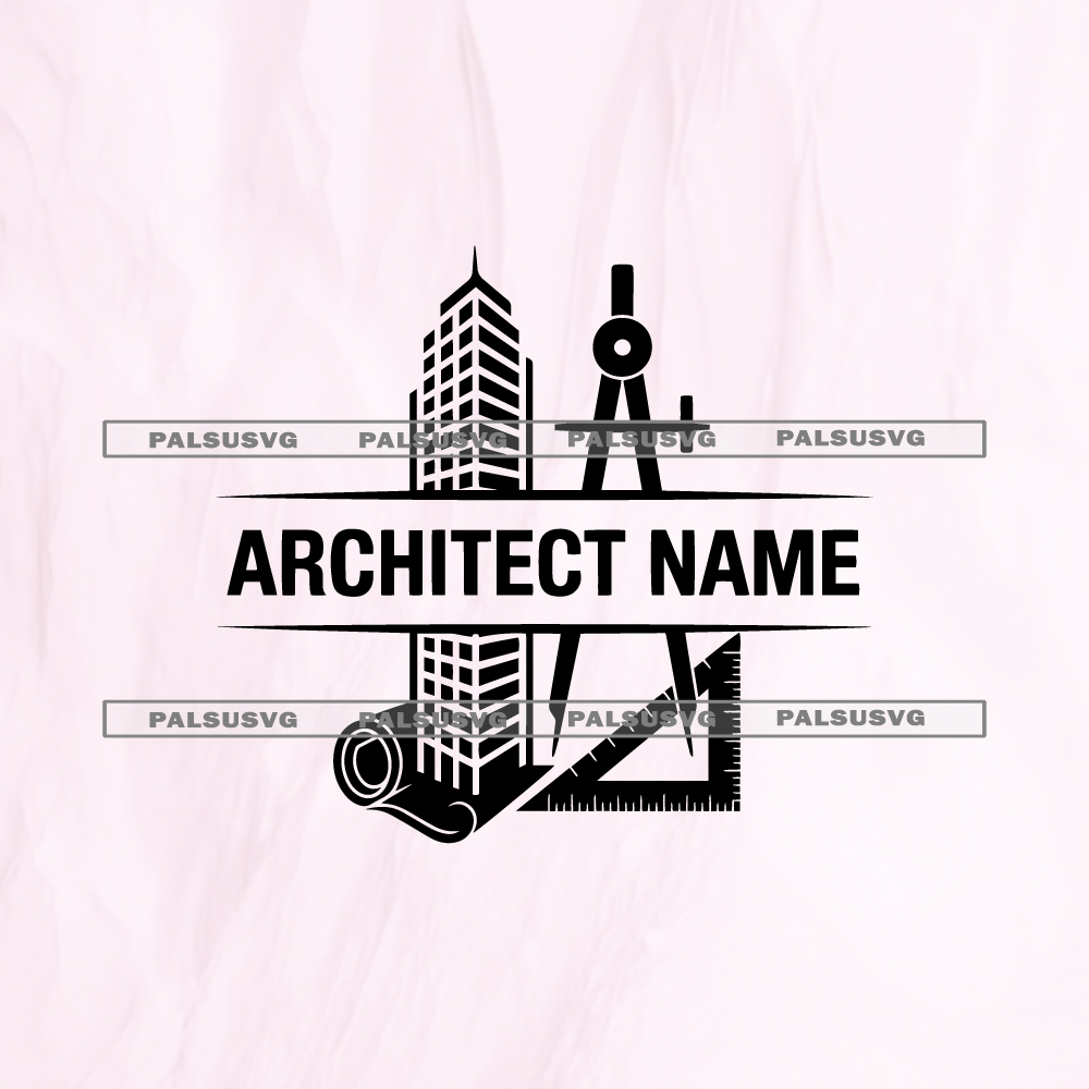 Custom Architect Split Monogram SVG