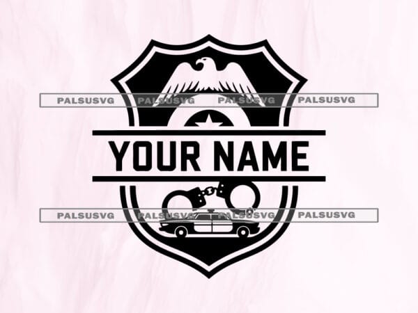 Custom Police Badge Split Monogram SVG