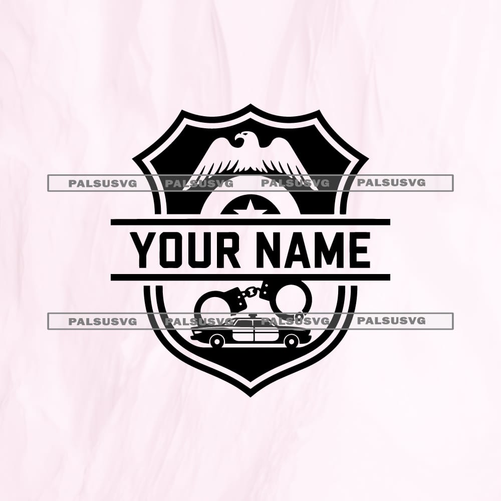 Custom Police Badge Split Monogram SVG
