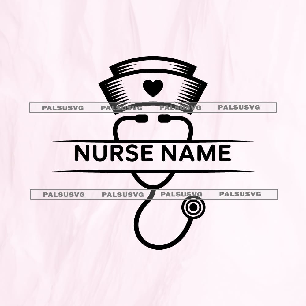 Custom Nurse Split Monogram SVG
